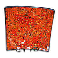 Mosaic Square Plate Set Of 3, Handmade From Terracotta And Glass