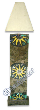 Lamp Side Table Pumice Stone With Mosaic
