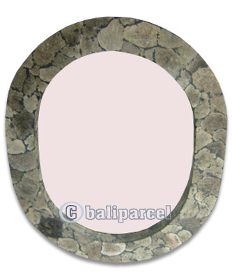 Pumice Stone Oval Mirror