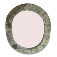 Pumice Stone Oval Mirror