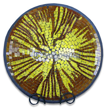 Mosaic Round Bowl Set Of 3, Handmade From Terracotta And Glass