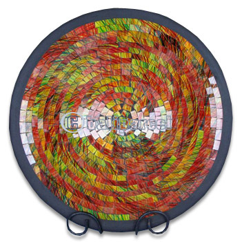 Mosaic Round Bowl Set Of 3, Handmade From Terracotta And Glass