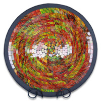 Mosaic Round Bowl Set Of 3, Handmade From Terracotta And Glass