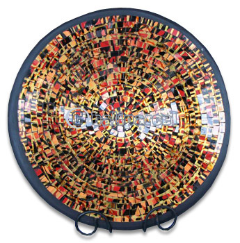 Mosaic Round Bowl Set Of 3, Handmade From Terracotta And Glass