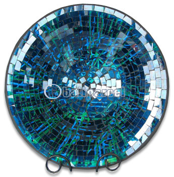 Mosaic Round Bowl Set Of 3, Handmade From Terracotta And Glass