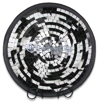 Mosaic Round Bowl Set Of 3, Handmade From Terracotta And Glass