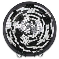 Mosaic Round Bowl Set Of 3, Handmade From Terracotta And Glass