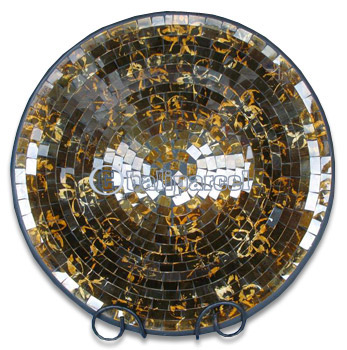 Mosaic Round Bowl Set Of 3, Handmade From Terracotta And Glass