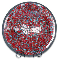 Mosaic Round Bowl Set Of 3, Handmade From Terracotta And Glass