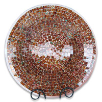 Mosaic Round Bowl Set Of 3, Handmade From Terracotta And Glass