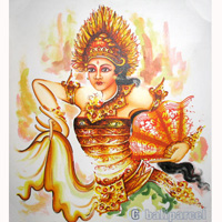 Balinese Dance Painting, Acrylic On Canvas
