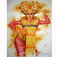 Balinese Dance Painting, Acrylic On Canvas