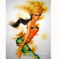 Balinese Dance Painting, Acrylic On Canvas