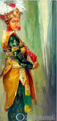 Balinese Dance Painting, Acrylic On Canvas