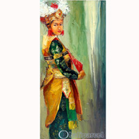 Balinese Dance Painting, Acrylic On Canvas