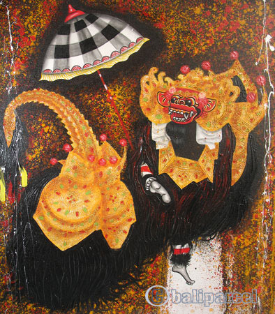 Balinese Dance Painting, Acrylic On Canvas