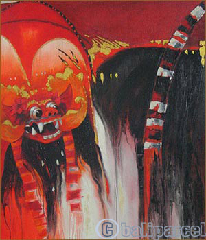 Balinese Dance Painting, Acrylic On Canvas