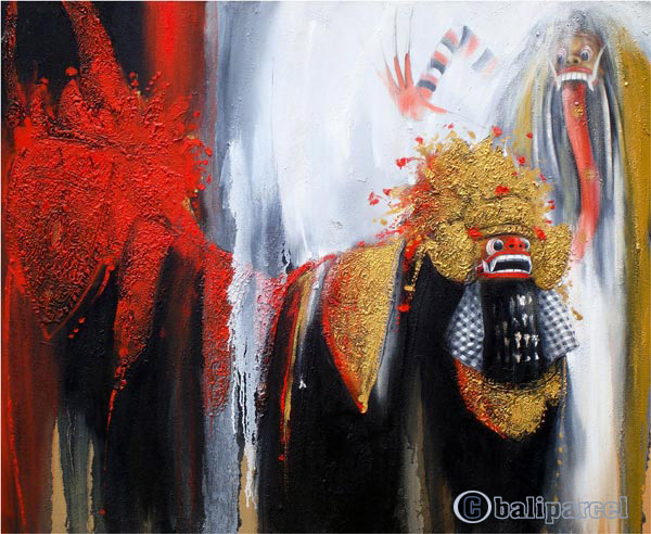 Balinese Dance Painting, Acrylic On Canvas