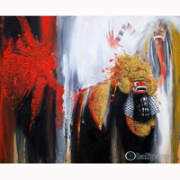 Balinese Dance Painting, Acrylic On Canvas