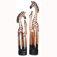 Zebra With Baby, Handmade From Albesia Wood