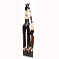 Giraffe With Baby, Handmade From Albesia Wood