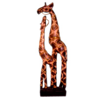 Giraffe With Baby, Handmade From Albesia Wood