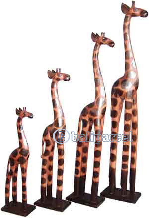 Giraffe, Handmade From Albesia Wood
