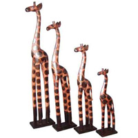 Giraffe, Handmade From Albesia Wood