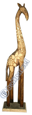 Giraffe, Handmade From Albesia Wood