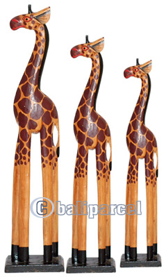 Giraffe, Handmade From Albesia Wood