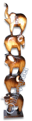 Wooden Mixed Animal, Handcarved From Albesia Wood