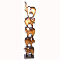 Wooden Mixed Animal, Handcarved From Albesia Wood