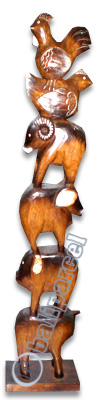 Wooden Mixed Animal, Handcarved From Albesia Wood