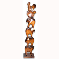 Wooden Mixed Animal, Handcarved From Albesia Wood