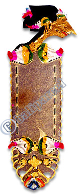 Leather Bookmark With Traditional Wayang Design