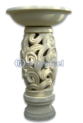Handcrafted Lantern With Bowl Handmade From Stone