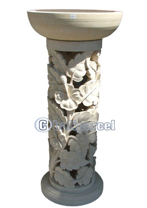 Handcrafted Lantern With Bowl Handmade From Stone