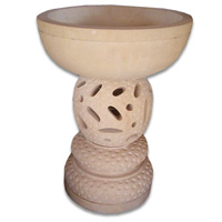 Handcrafted Lantern With Bowl Handmade From Stone