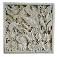 Handcrafted Relief Wall Panel, Handmade From Stone
