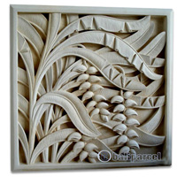 Handcrafted Relief Wall Panel, Handmade From Stone