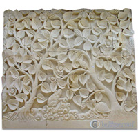 Handcrafted Relief Wall Panel, Handmade From Stone