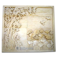 Handcrafted Relief Wall Panel, Handmade From Stone