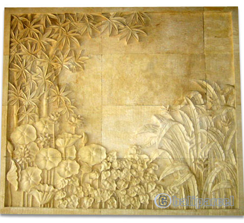 Handcrafted Relief Wall Panel, Handmade From Stone