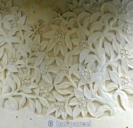 Handcrafted Relief Wall Panel, Handmade From Stone