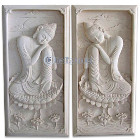Handcrafted Relief Wall Panel, Handmade From Stone