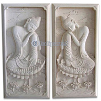 Handcrafted Relief Wall Panel, Handmade From Stone