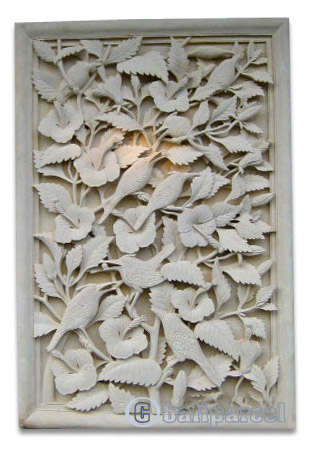 Handcrafted Relief Wall Panel, Handmade From Stone
