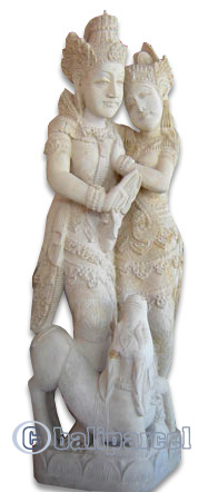 Handcrafted Rama And Sita Statue, Handmade From Stone