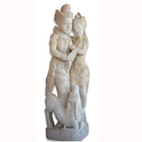 Handcrafted Rama And Sita Statue, Handmade From Stone