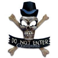 Skull Sign, Handmade From Albesia Wood  